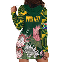 Personalized South Africa King Protea Hoodie Dress With Kente Patterns - Wonder Print Shop