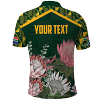 Personalized South Africa King Protea Polo Shirt With Kente Patterns - Wonder Print Shop