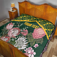 Personalized South Africa King Protea Quilt With Kente Patterns - Wonder Print Shop