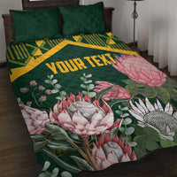 Personalized South Africa King Protea Quilt Bed Set With Kente Patterns - Wonder Print Shop