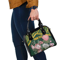 Personalized South Africa King Protea Shoulder Handbag With Kente Patterns