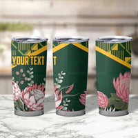 Personalized South Africa King Protea Tumbler Cup With Kente Patterns - Wonder Print Shop