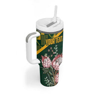 Personalized South Africa King Protea Tumbler With Handle With Kente Patterns - Wonder Print Shop
