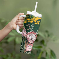 Personalized South Africa King Protea Tumbler With Handle With Kente Patterns - Wonder Print Shop