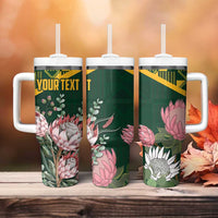 Personalized South Africa King Protea Tumbler With Handle With Kente Patterns - Wonder Print Shop
