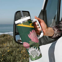 Personalized South Africa King Protea Tumbler With Handle With Kente Patterns - Wonder Print Shop