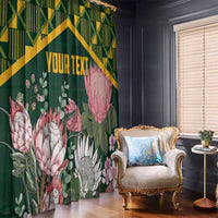Personalized South Africa King Protea Window Curtain With Kente Patterns - Wonder Print Shop