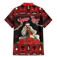 Personalized Albania Christmas Family Matching Mermaid Dress and Hawaiian Shirt Albanian Man Playing Lahuta With Red Poppy - Wonder Print Shop