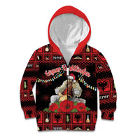 Personalized Albania Christmas Kid Hoodie Albanian Man Playing Lahuta With Red Poppy - Wonder Print Shop