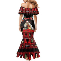 Personalized Albania Christmas Mermaid Dress Albanian Man Playing Lahuta With Red Poppy - Wonder Print Shop