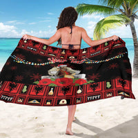 Personalized Albania Christmas Sarong Albanian Man Playing Lahuta With Red Poppy - Wonder Print Shop