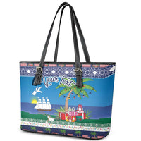 Personalized Liberia Christmas Leather Tote Bag The Love of Liberty Brought Us Here - Wonder Print Shop