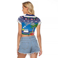 Personalized Liberia Christmas Raglan Cropped T Shirt The Love of Liberty Brought Us Here - Wonder Print Shop