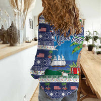 Personalized Liberia Christmas Women Casual Shirt The Love of Liberty Brought Us Here - Wonder Print Shop