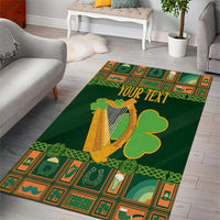 Personalized Ireland Christmas Area Rug Irish Harp With Lucky Shamrock - Wonder Print Shop