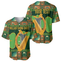 Personalized Ireland Christmas Baseball Jersey Irish Harp With Lucky Shamrock - Wonder Print Shop