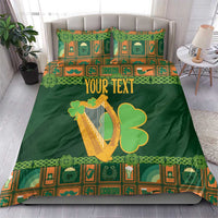 Personalized Ireland Christmas Bedding Set Irish Harp With Lucky Shamrock - Wonder Print Shop
