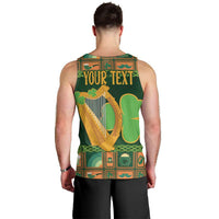 Personalized Ireland Christmas Men Tank Top Irish Harp With Lucky Shamrock - Wonder Print Shop