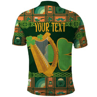 Personalized Ireland Christmas Polo Shirt Irish Harp With Lucky Shamrock - Wonder Print Shop