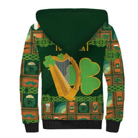 Personalized Ireland Christmas Sherpa Hoodie Irish Harp With Lucky Shamrock - Wonder Print Shop
