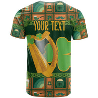 Personalized Ireland Christmas T Shirt Irish Harp With Lucky Shamrock - Wonder Print Shop