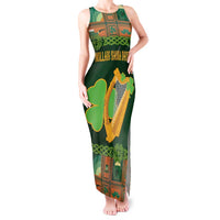 Personalized Ireland Christmas Tank Maxi Dress Irish Harp With Lucky Shamrock - Wonder Print Shop
