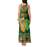 Personalized Ireland Christmas Tank Maxi Dress Irish Harp With Lucky Shamrock - Wonder Print Shop