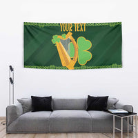 Personalized Ireland Christmas Tapestry Irish Harp With Lucky Shamrock - Wonder Print Shop