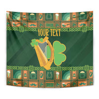 Personalized Ireland Christmas Tapestry Irish Harp With Lucky Shamrock - Wonder Print Shop