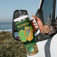 Personalized Ireland Christmas Tumbler With Handle Irish Harp With Lucky Shamrock - Wonder Print Shop