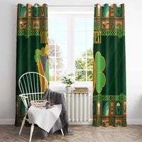 Personalized Ireland Christmas Window Curtain Irish Harp With Lucky Shamrock - Wonder Print Shop