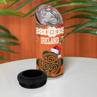 Personalized Ireland Christmas 4 in 1 Can Cooler Tumbler Irish Shamrock Celtic Nollaig Shona Dhuit - Wonder Print Shop
