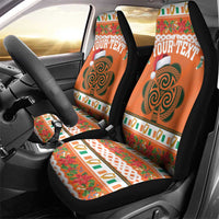 Personalized Ireland Christmas Car Seat Cover Irish Shamrock Celtic Nollaig Shona Dhuit - Wonder Print Shop