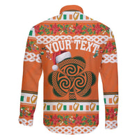 Personalized Ireland Christmas Family Matching Long Sleeve Bodycon Dress and Hawaiian Shirt Irish Shamrock Celtic Nollaig Shona Dhuit - Wonder Print Shop