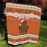 Personalized Ireland Christmas Quilt Irish Shamrock Celtic Nollaig Shona Dhuit - Wonder Print Shop