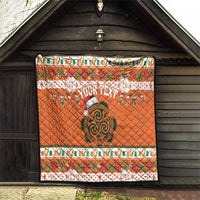 Personalized Ireland Christmas Quilt Irish Shamrock Celtic Nollaig Shona Dhuit - Wonder Print Shop