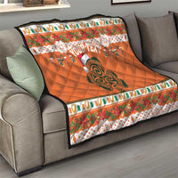 Personalized Ireland Christmas Quilt Irish Shamrock Celtic Nollaig Shona Dhuit - Wonder Print Shop