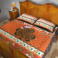 Personalized Ireland Christmas Quilt Bed Set Irish Shamrock Celtic Nollaig Shona Dhuit - Wonder Print Shop