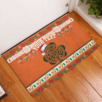 Personalized Ireland Christmas Rubber Doormat Irish Shamrock Celtic Nollaig Shona Dhuit - Wonder Print Shop
