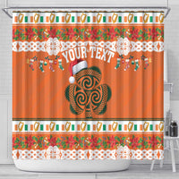 Personalized Ireland Christmas Shower Curtain Irish Shamrock Celtic Nollaig Shona Dhuit
