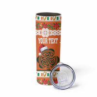 Personalized Ireland Christmas Skinny Tumbler Irish Shamrock Celtic Nollaig Shona Dhuit - Wonder Print Shop