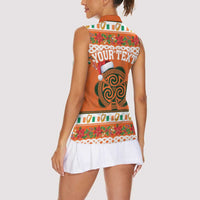 Personalized Ireland Christmas Women Sleeveless Polo Shirt Irish Shamrock Celtic Nollaig Shona Dhuit - Wonder Print Shop
