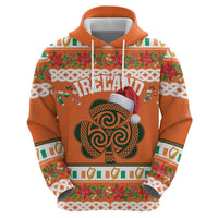 Personalized Ireland Christmas Zip Hoodie Irish Shamrock Celtic Nollaig Shona Dhuit - Wonder Print Shop