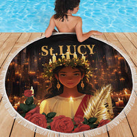 Happy St. Lucy Beach Blanket Light of Christ - Wonder Print Shop