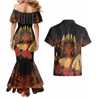 Happy St. Lucy Couples Matching Mermaid Dress and Hawaiian Shirt Light of Christ - Wonder Print Shop