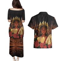 Happy St. Lucy Couples Matching Puletasi and Hawaiian Shirt Light of Christ - Wonder Print Shop