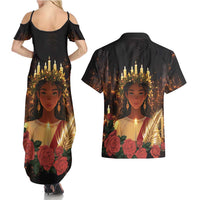 Happy St. Lucy Couples Matching Summer Maxi Dress and Hawaiian Shirt Light of Christ - Wonder Print Shop