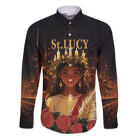 Happy St. Lucy Family Matching Off Shoulder Maxi Dress and Hawaiian Shirt Light of Christ - Wonder Print Shop