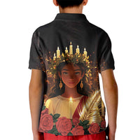 Happy St. Lucy Kid Polo Shirt Light of Christ - Wonder Print Shop