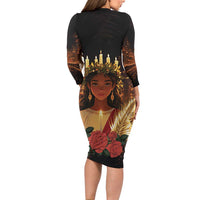 Happy St. Lucy Long Sleeve Bodycon Dress Light of Christ - Wonder Print Shop